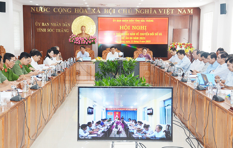 Hội nghị trực tuyến sơ kết 06 tháng đầu năm 2023 về chuyển đổi số và triển khai thực hiện Đề án 06 trên địa bàn tỉnh